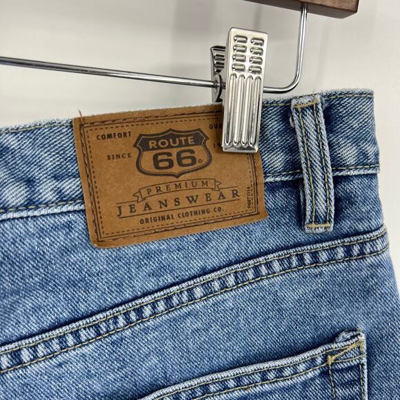 Vintage Route 66 Raw 90's Hem Denim Shorts Button Front High Waist Women 15/16 - Picture 6 of 9